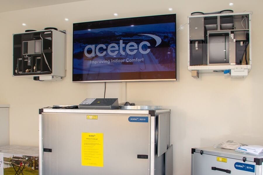 Acetecs demovagn med ventilationsprodukter